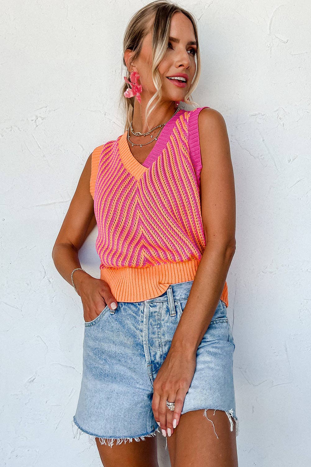Strawberry & Sunset Sweater Vest
