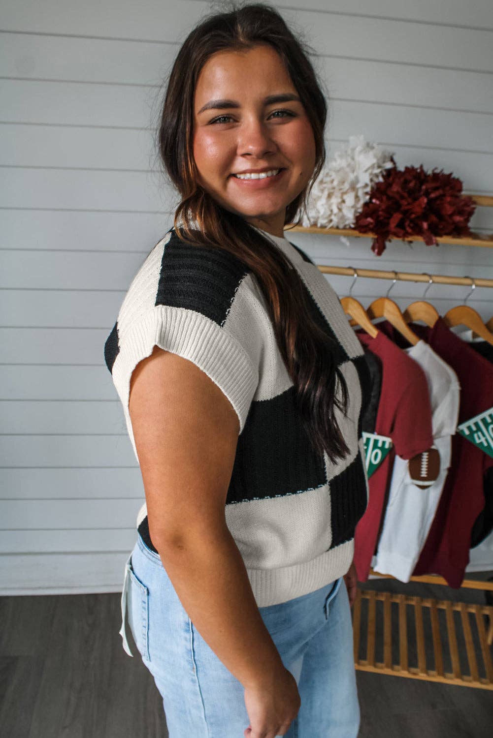 Color Block Crew Neck Sweater