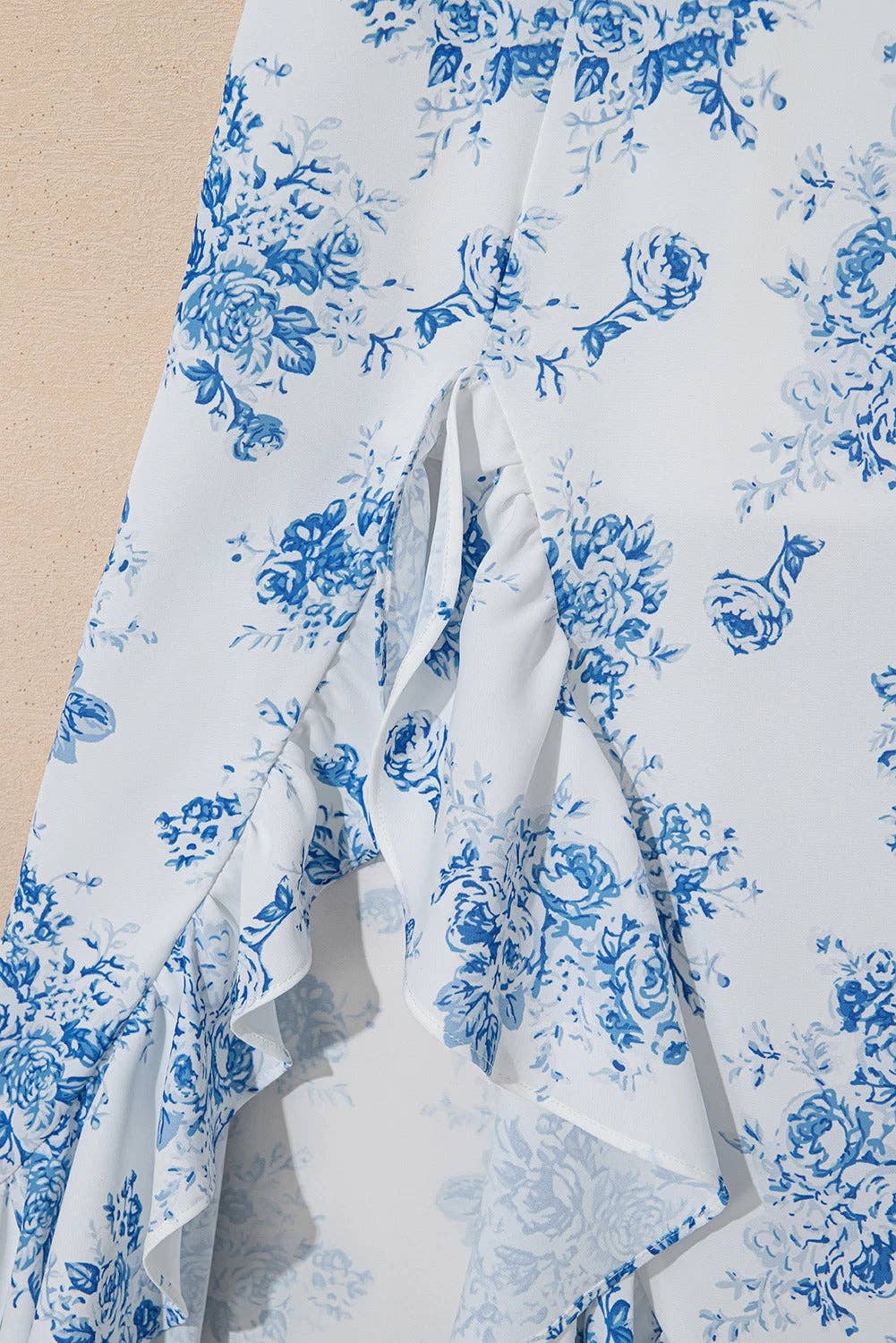 Floral Slit Ruffle Skirt
