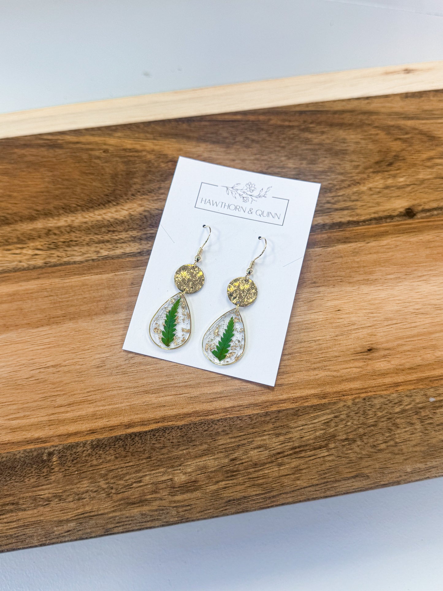 Two Teired Texture Resin Dangle Earrings