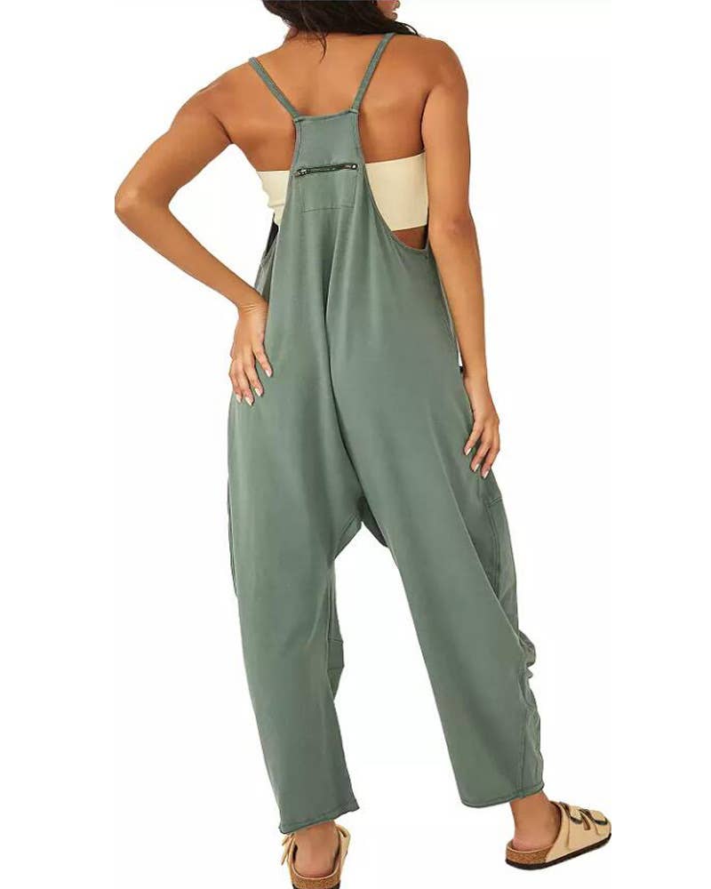 Double Shoulder Sage Jumpsuit