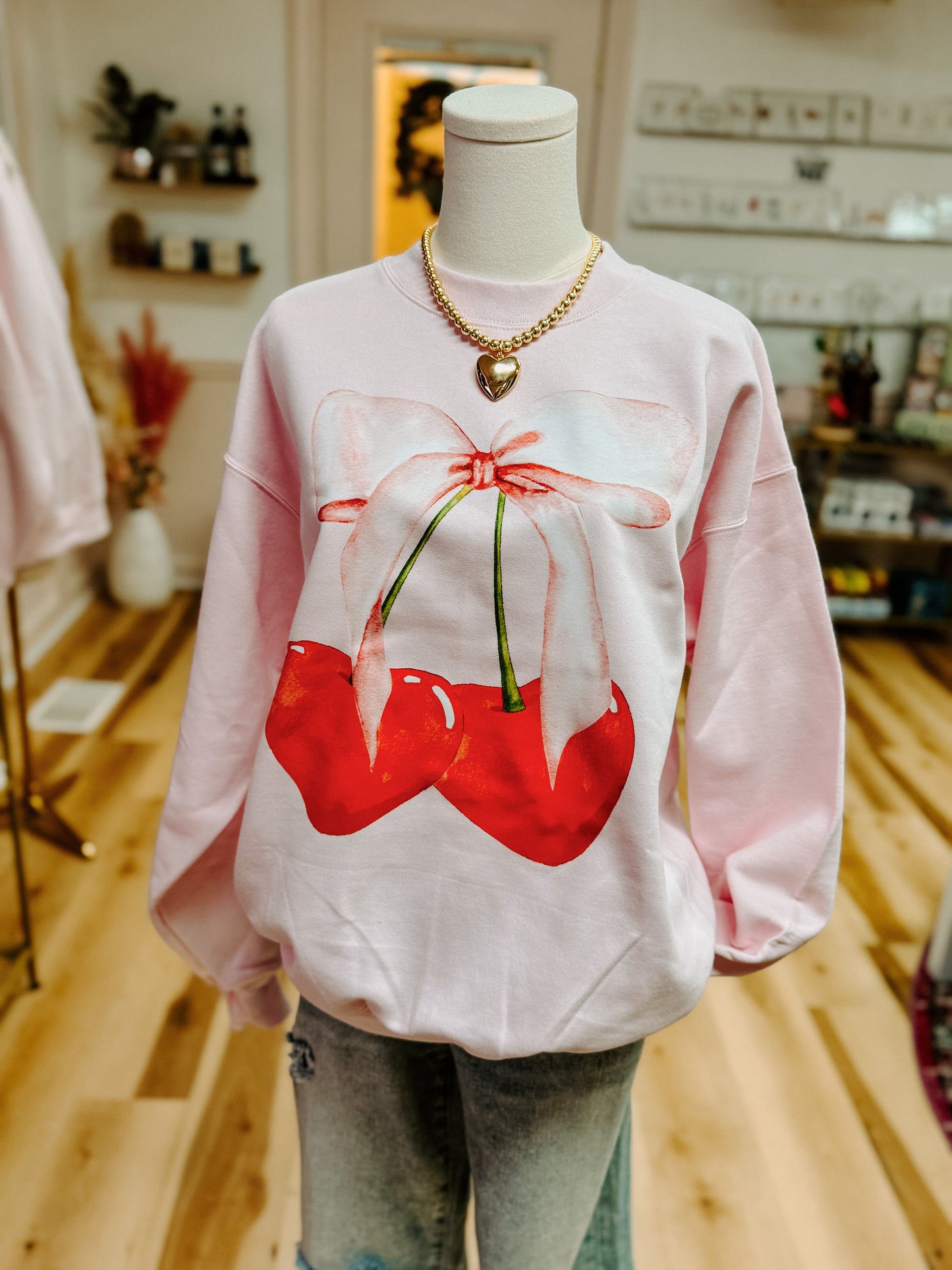 Cherry Hearts Crewneck Sweatshirt