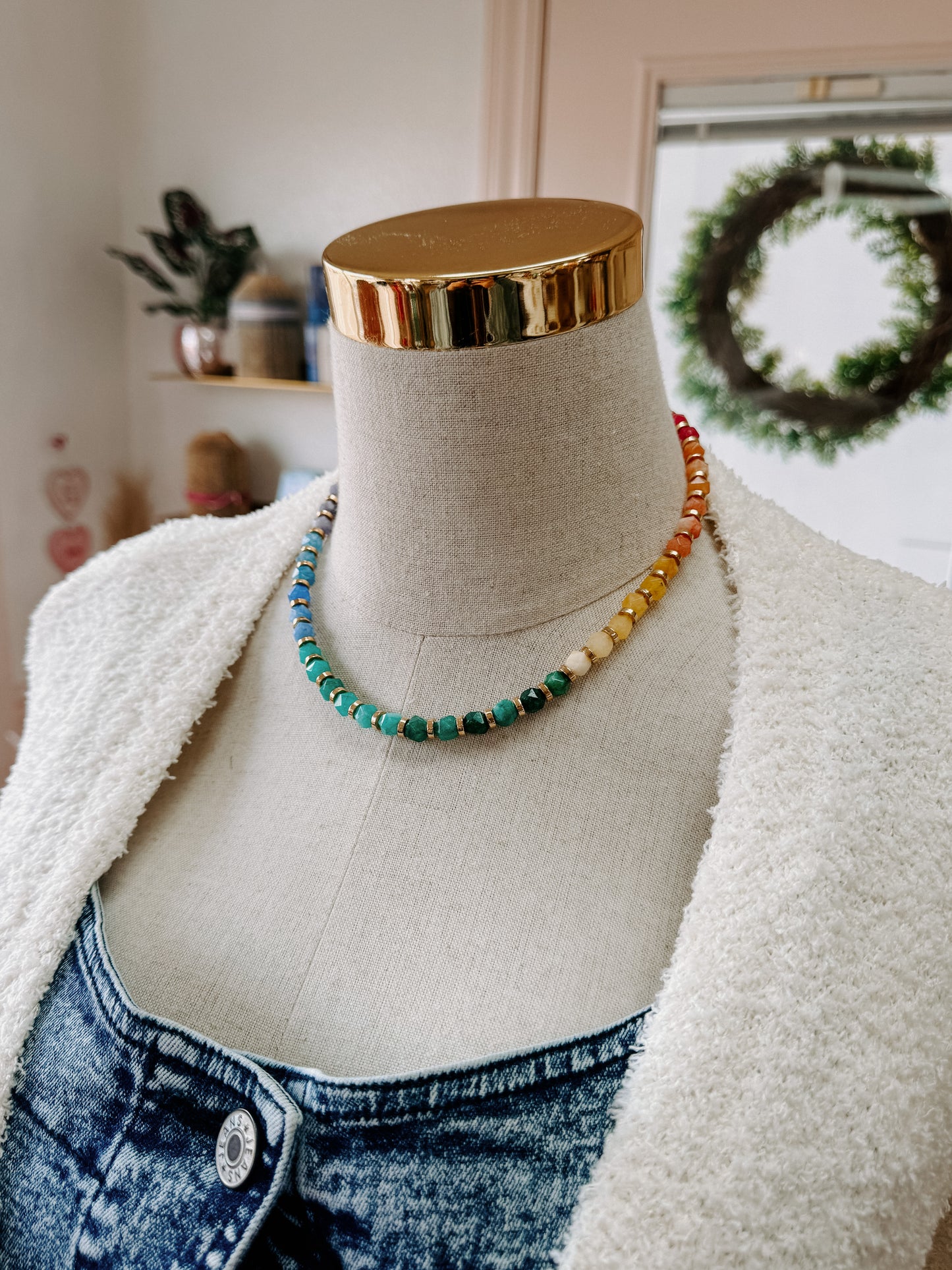 Rainbow Beaded Necklace