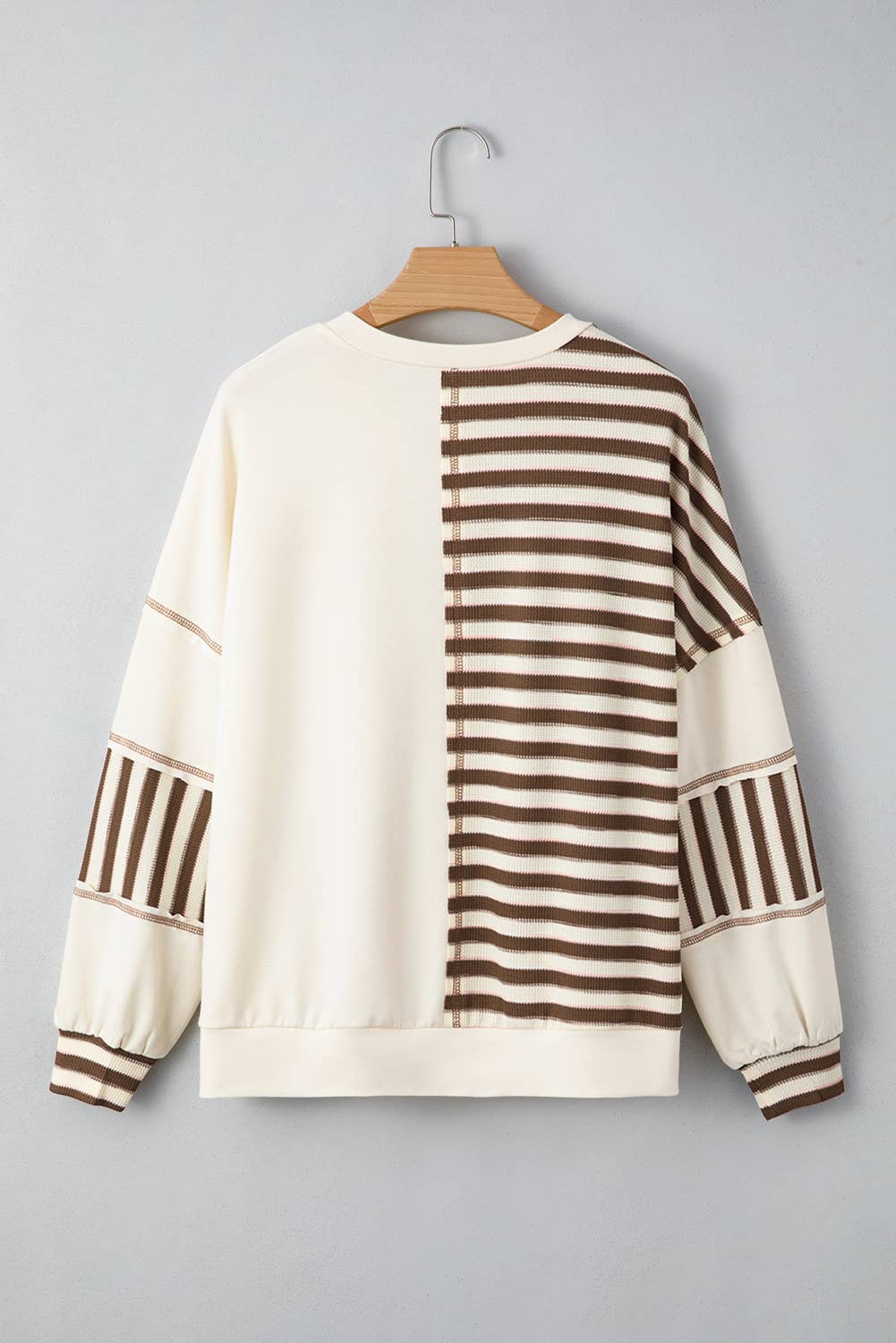 Stitched Patchwork Oversized Pullover