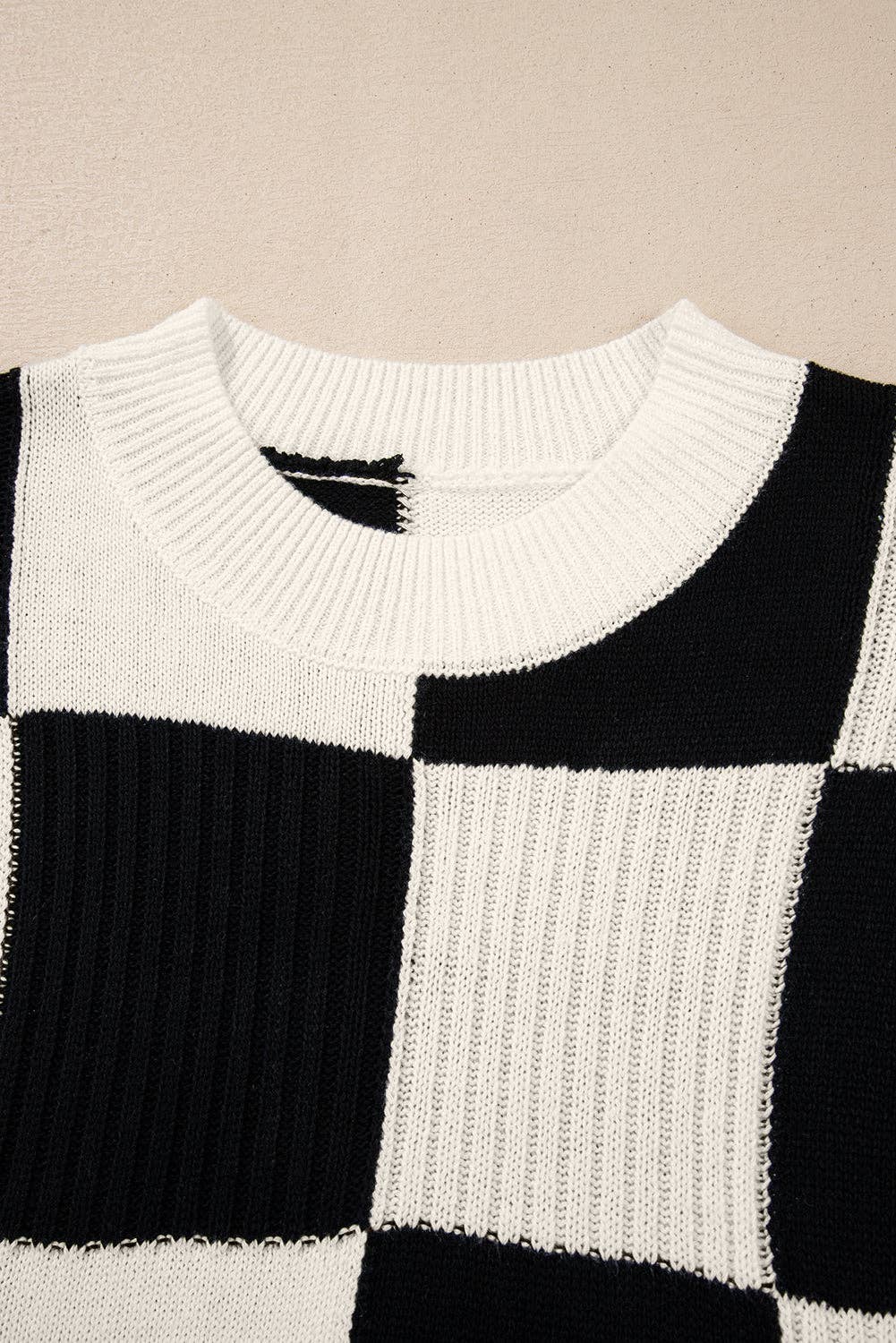 Color Block Crew Neck Sweater