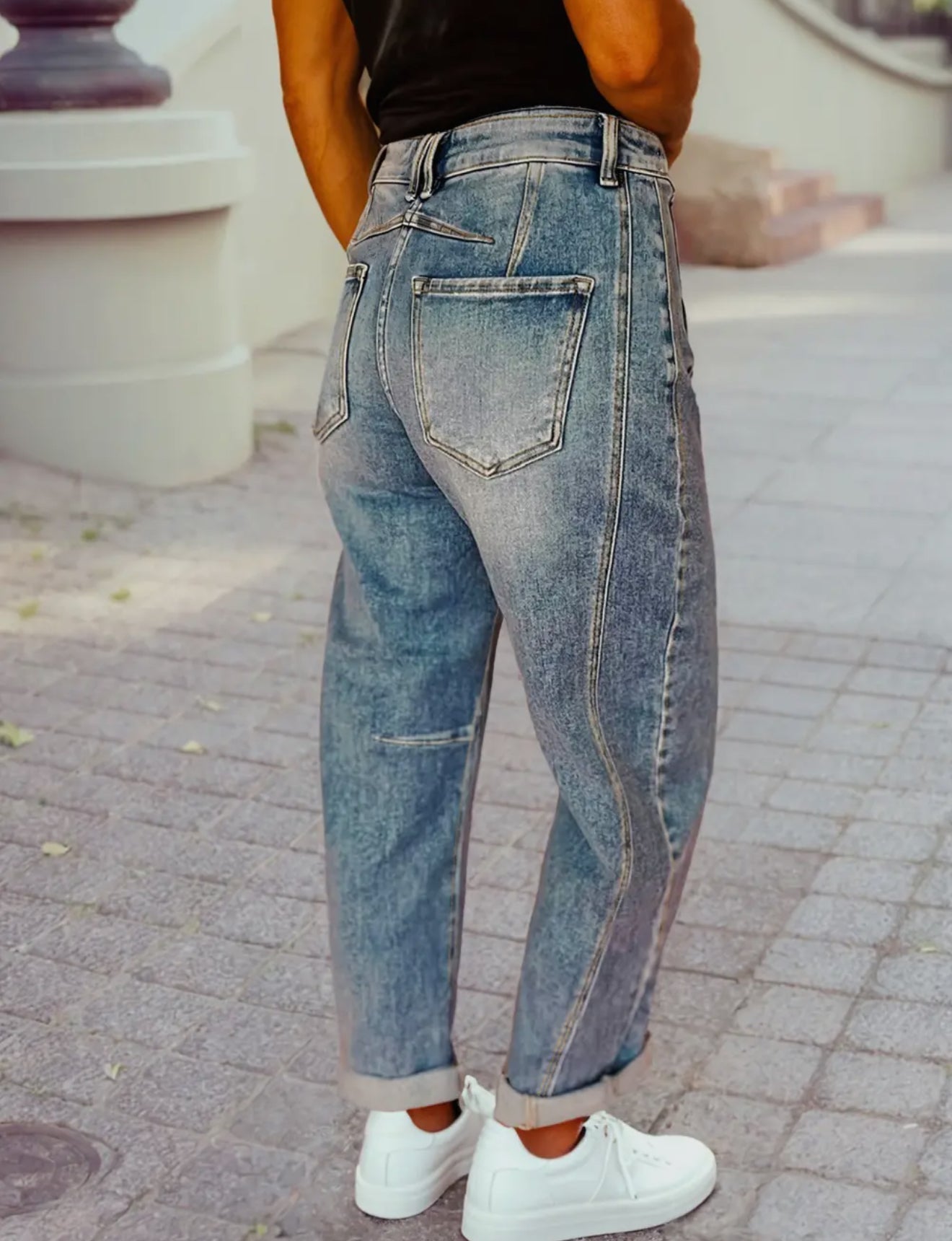 Vintage Wash Shift Jeans