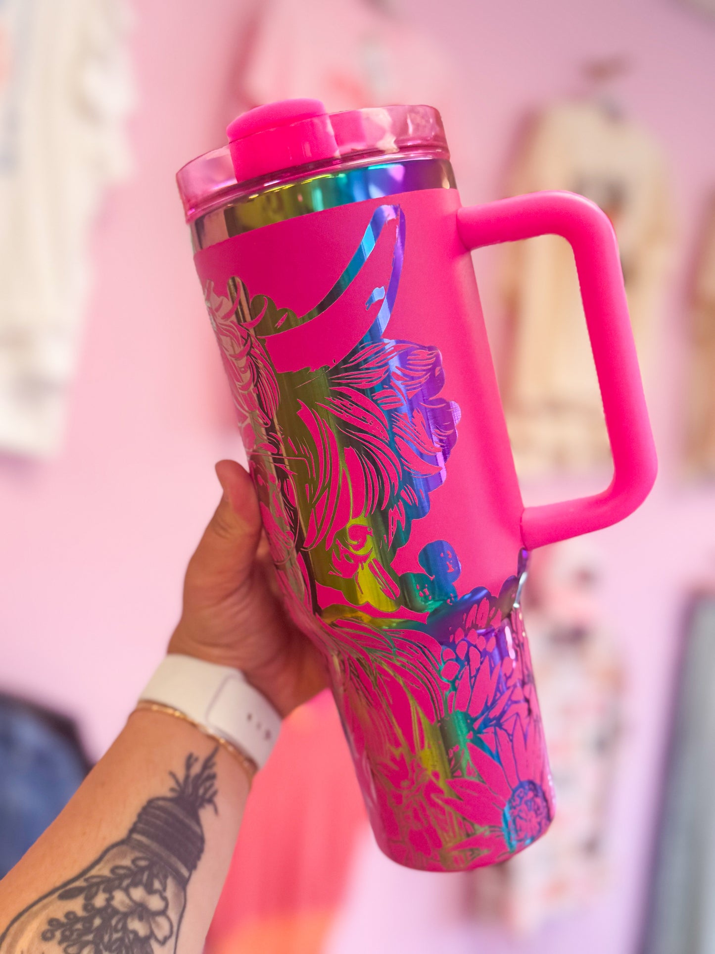 Highland Cow With Glasses 40oz Tumbler