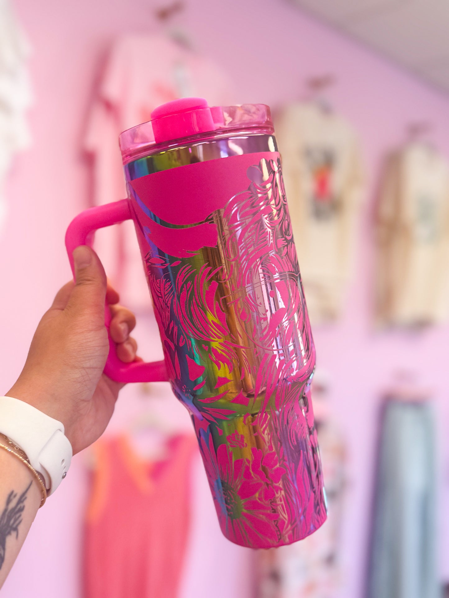 Highland Cow With Glasses 40oz Tumbler