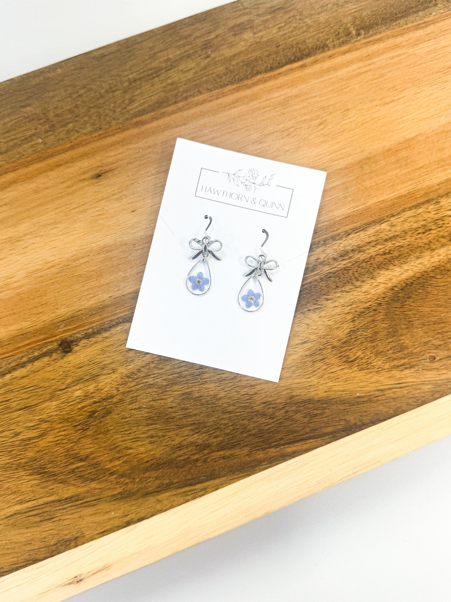 Bow + Teardrop Resin Dangle Earrings