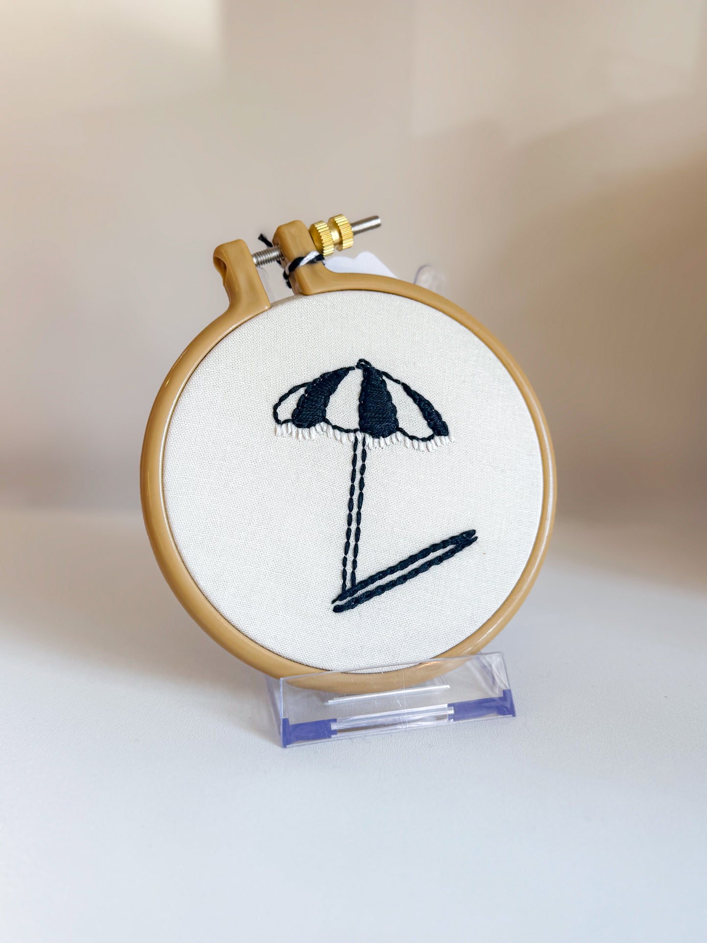 Beach Umbrella Embroidery Wall Art