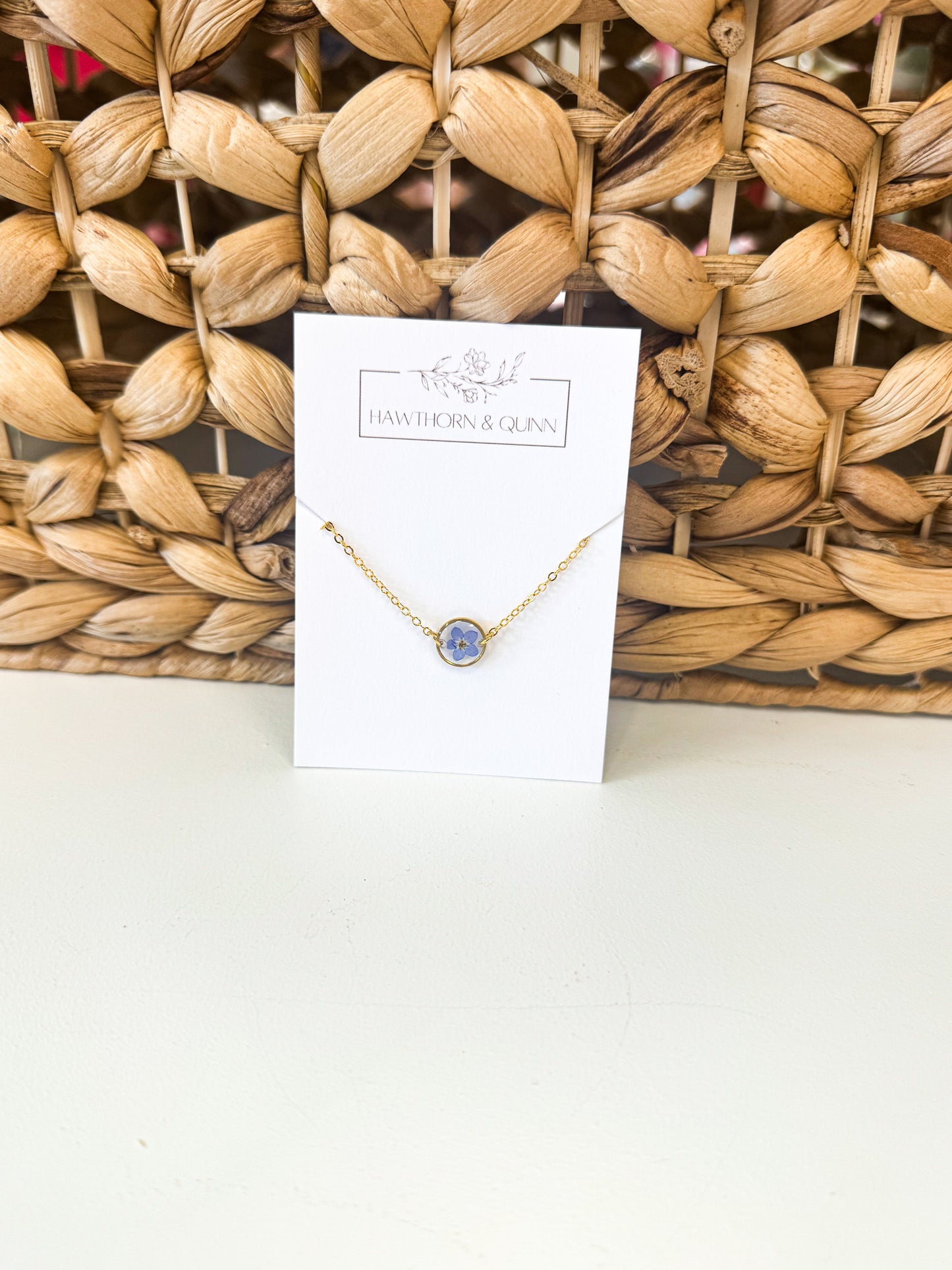 Blue Floral Resin Bracelet