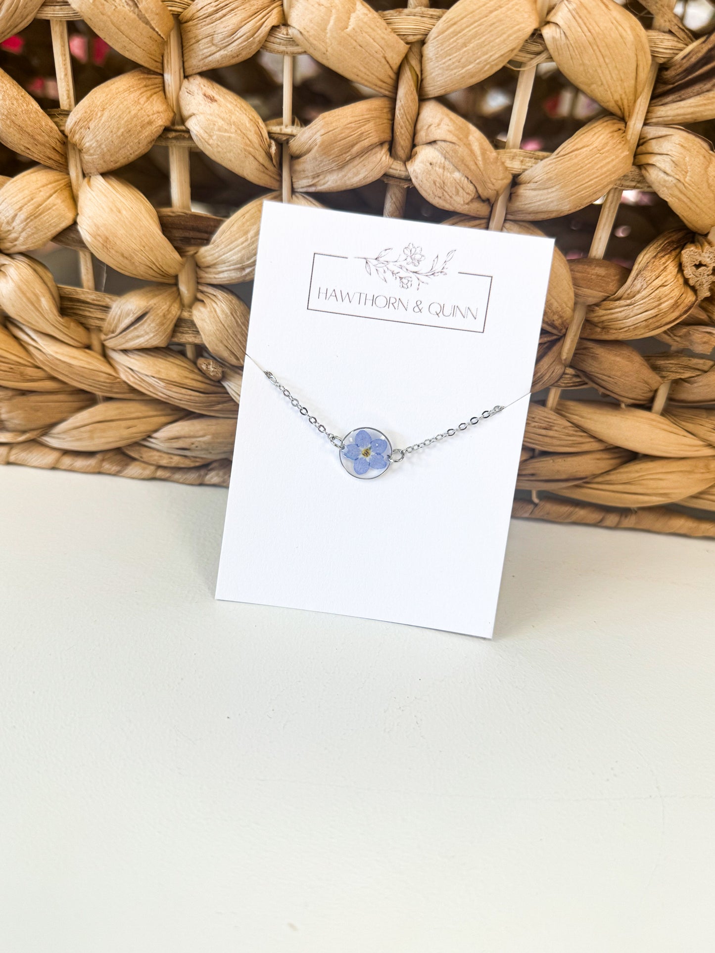 Blue Floral Resin Bracelet