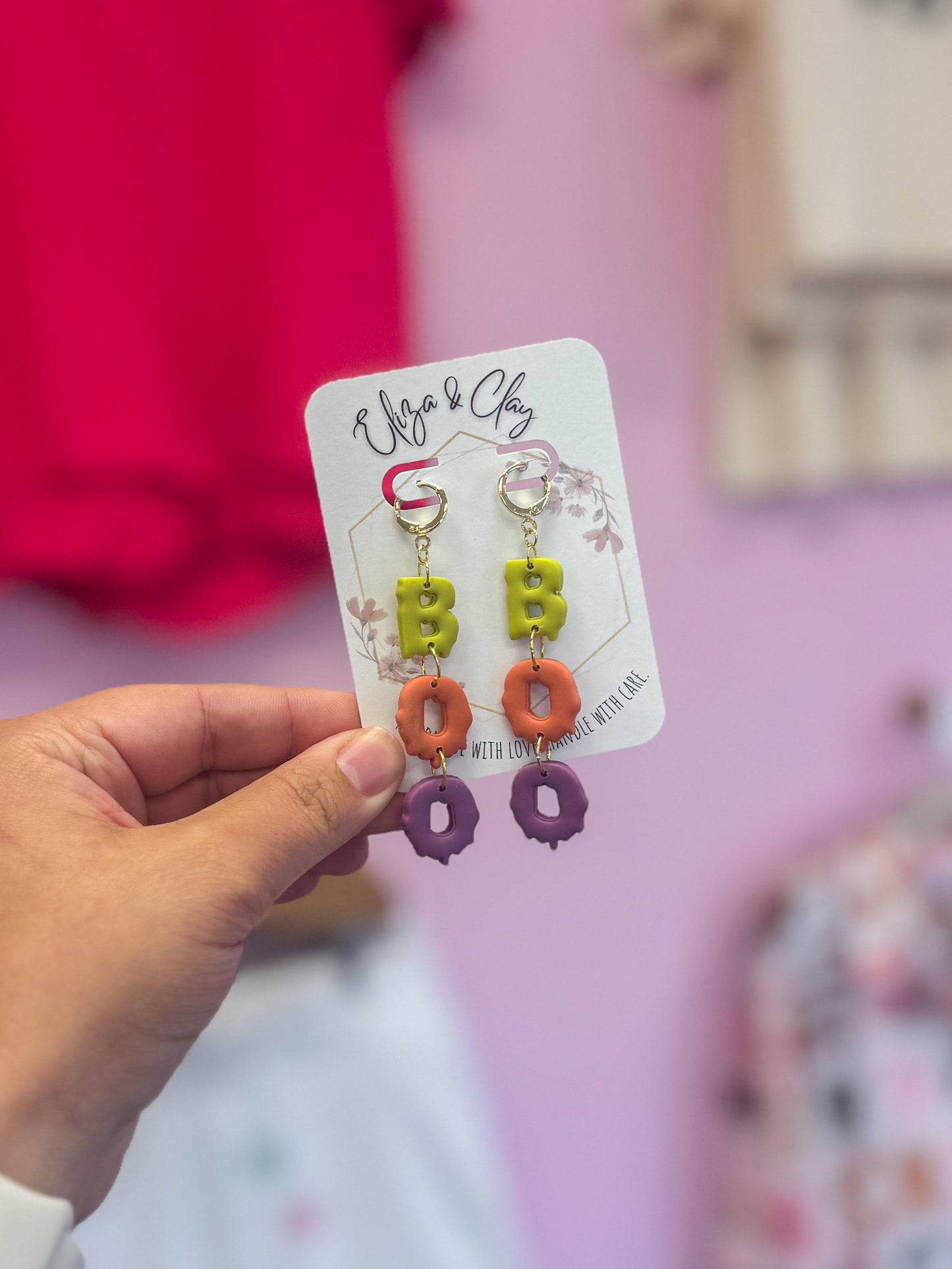 B-O-O Clay Dangle Earrings