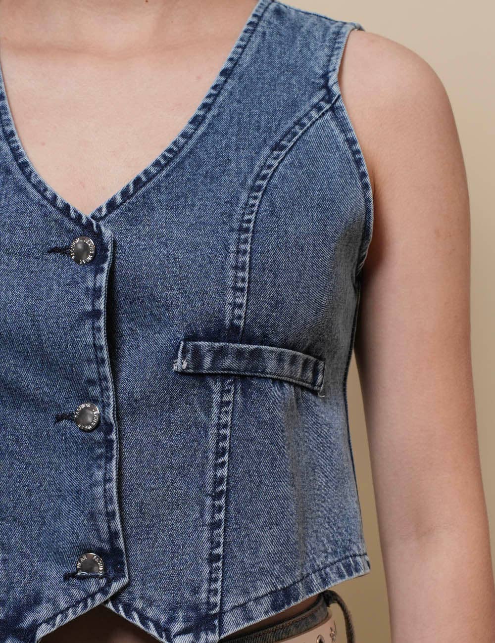 V-Neck Denim Vest