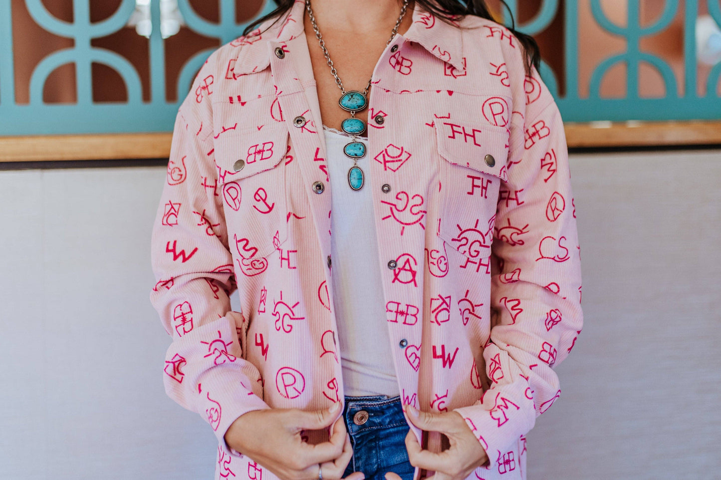 Western Branded Corduroy Shacket