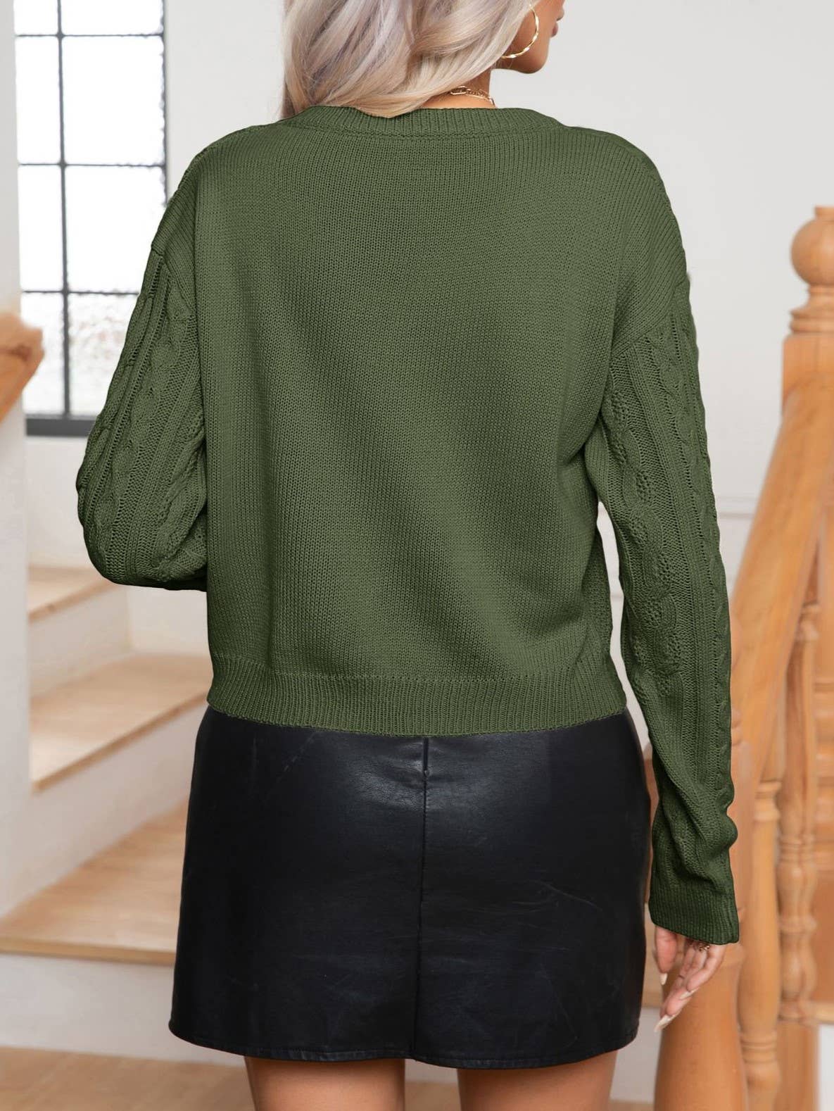 Deep Green Twist Knitted Sweater