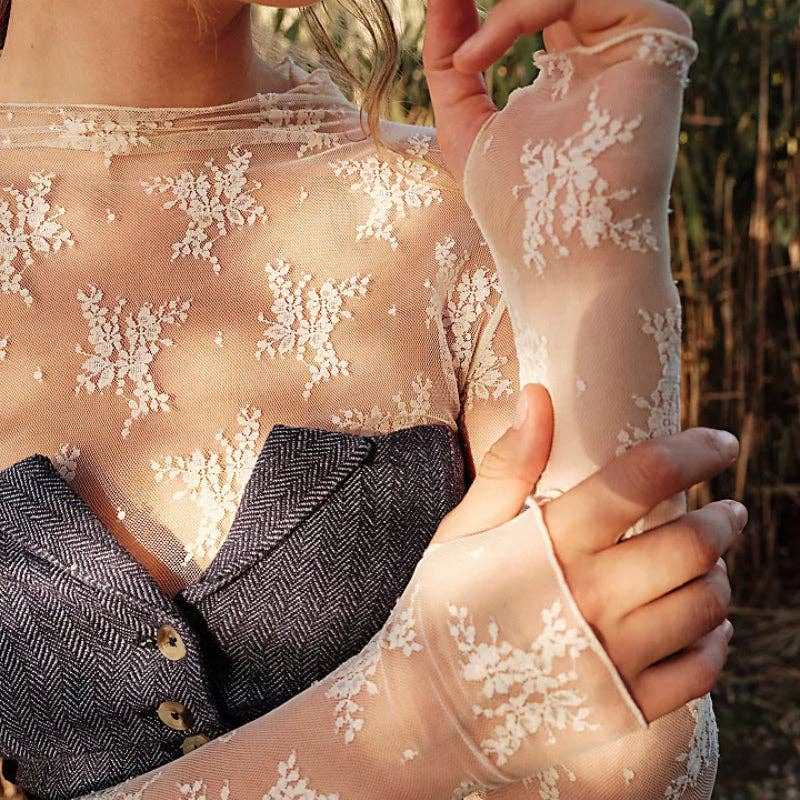 Floral Mesh Top