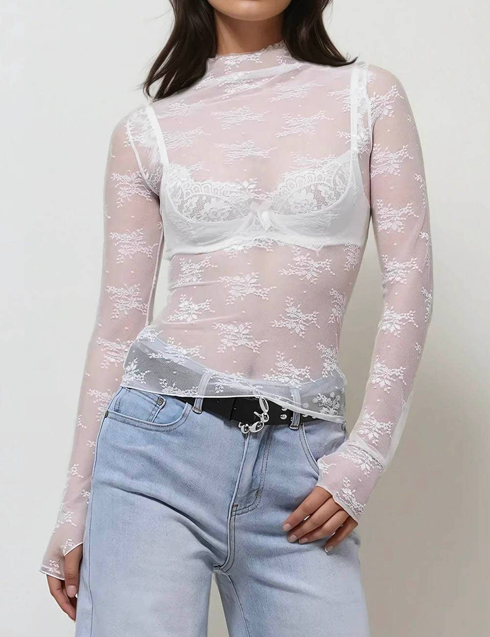 Floral Mesh Top