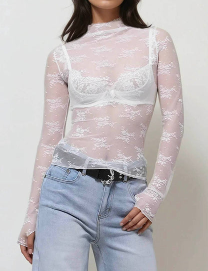 Floral Mesh Top