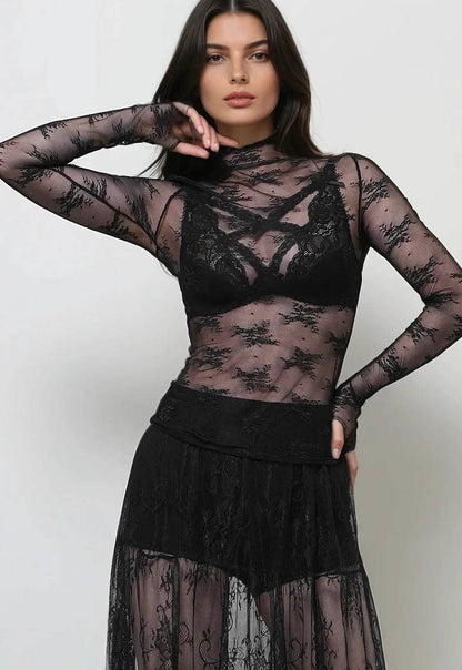 Floral Mesh Top