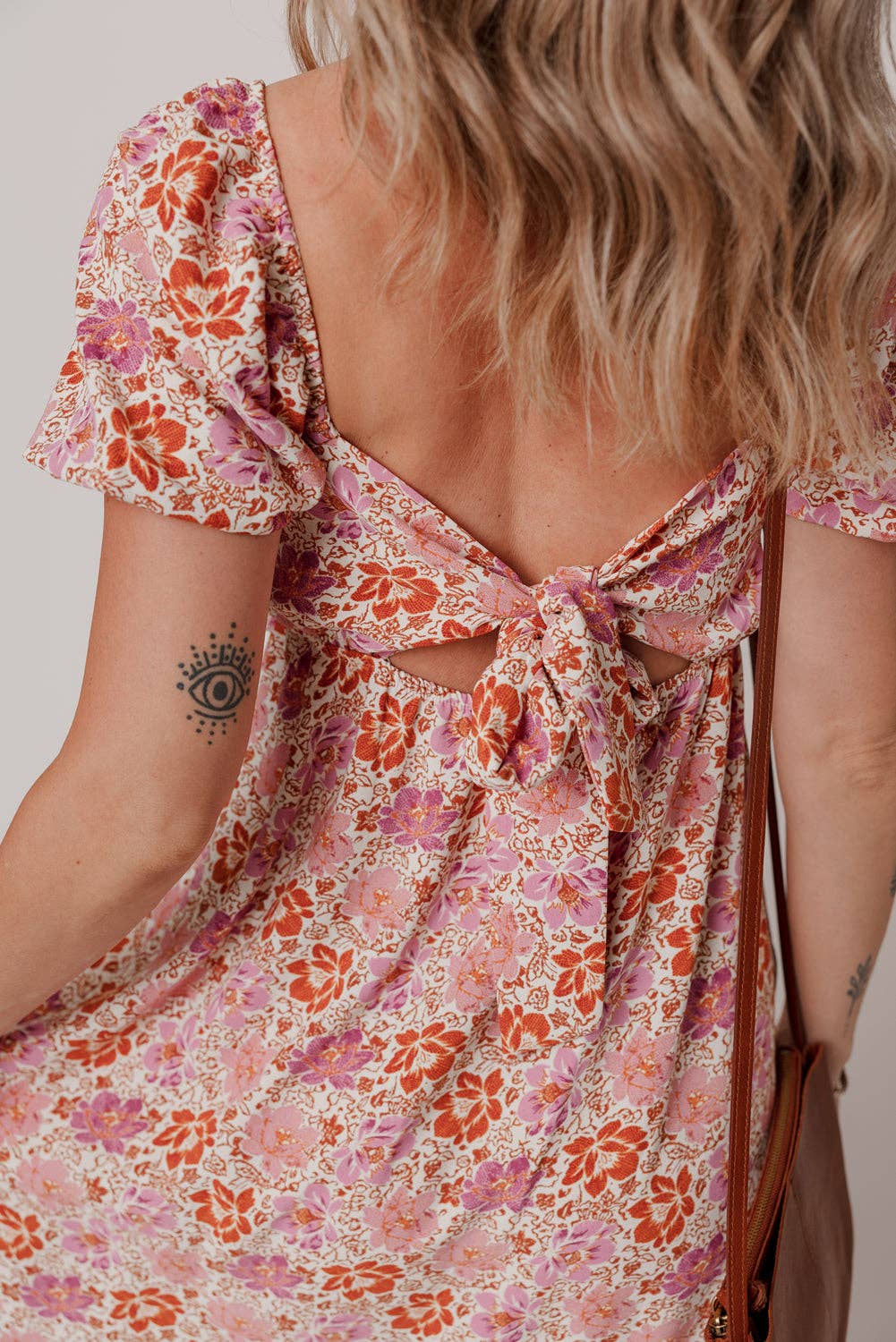 Floral Bow Back Midi Dress