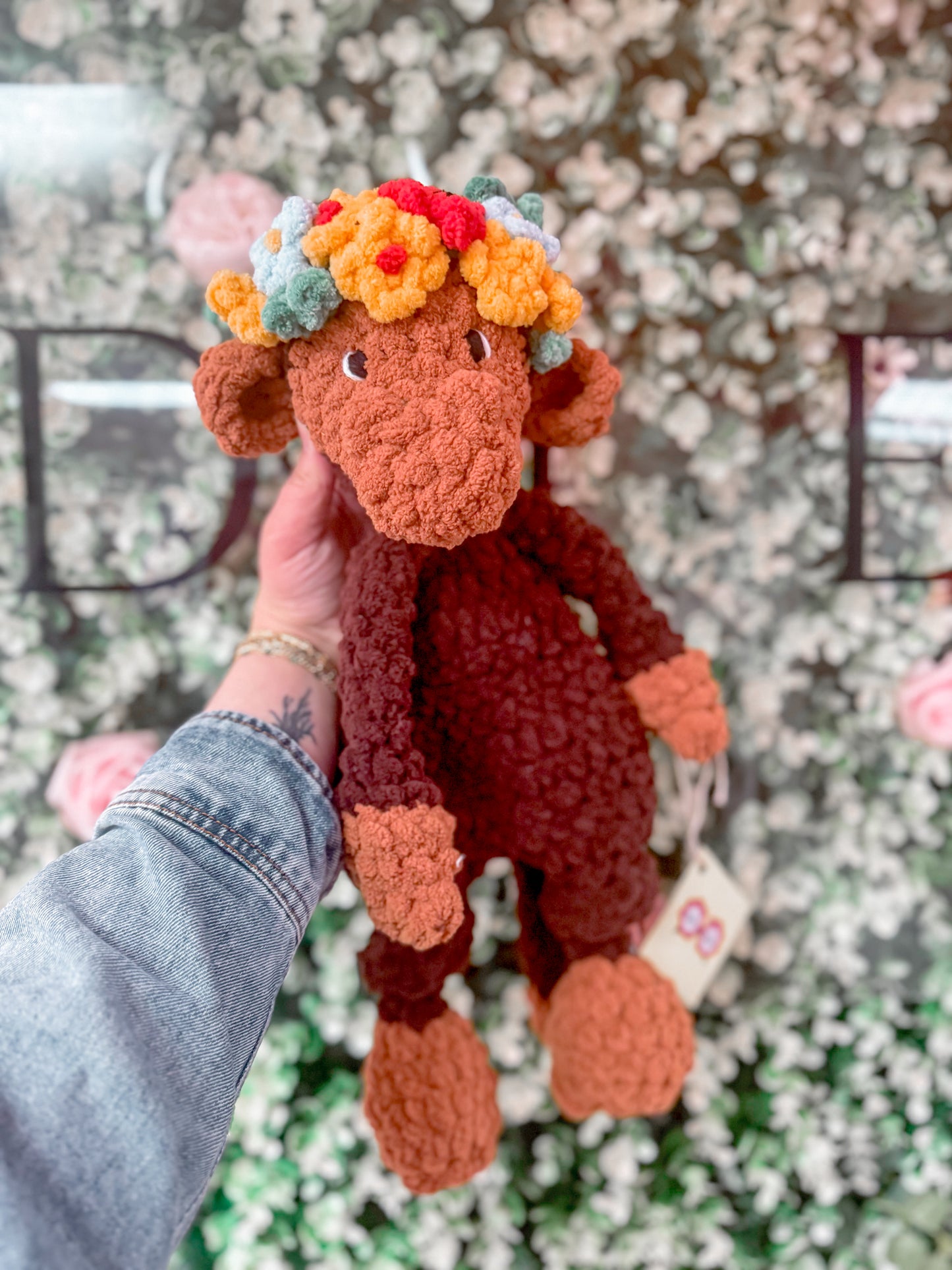Monkey Plushie With Floral Crown