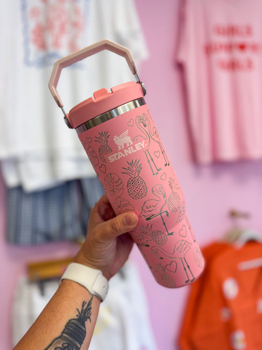 Flamingo 30oz Water Bottle