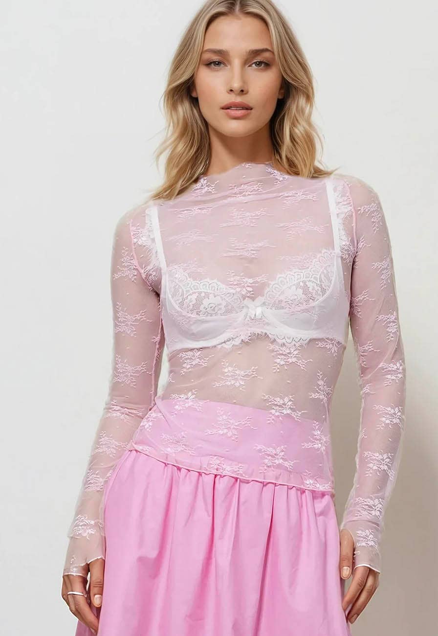 Floral Mesh Top