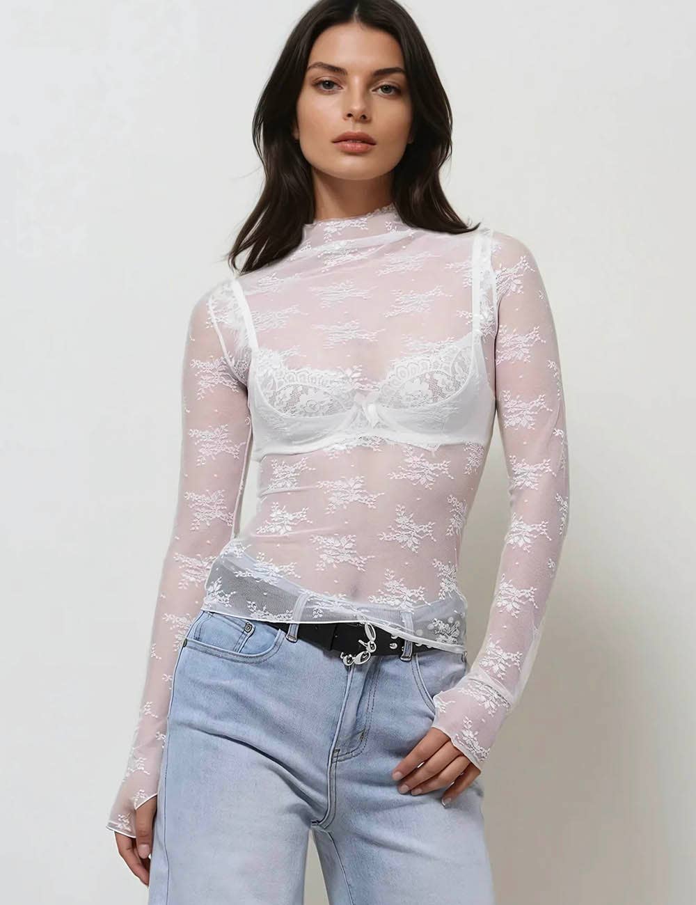 Floral Mesh Top