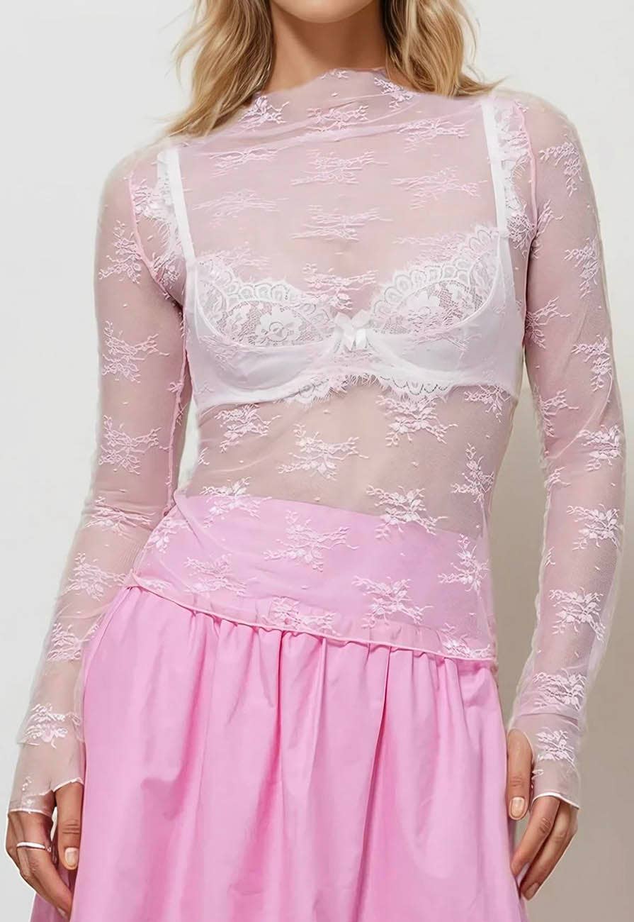 Floral Mesh Top