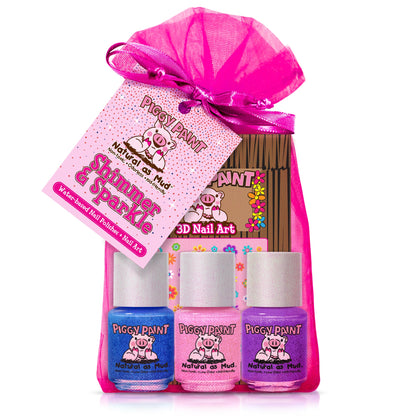 Shimmer & Sparkle Gift Set- Kids Non-Toxic Nail Polish