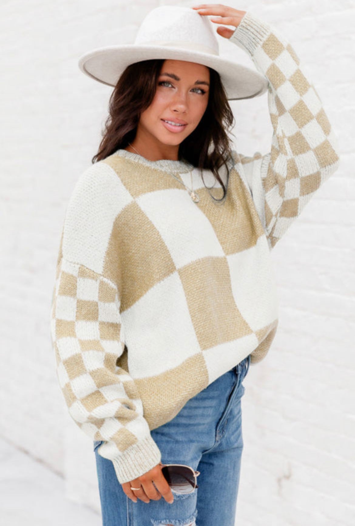 Checkered Oversized Sweater