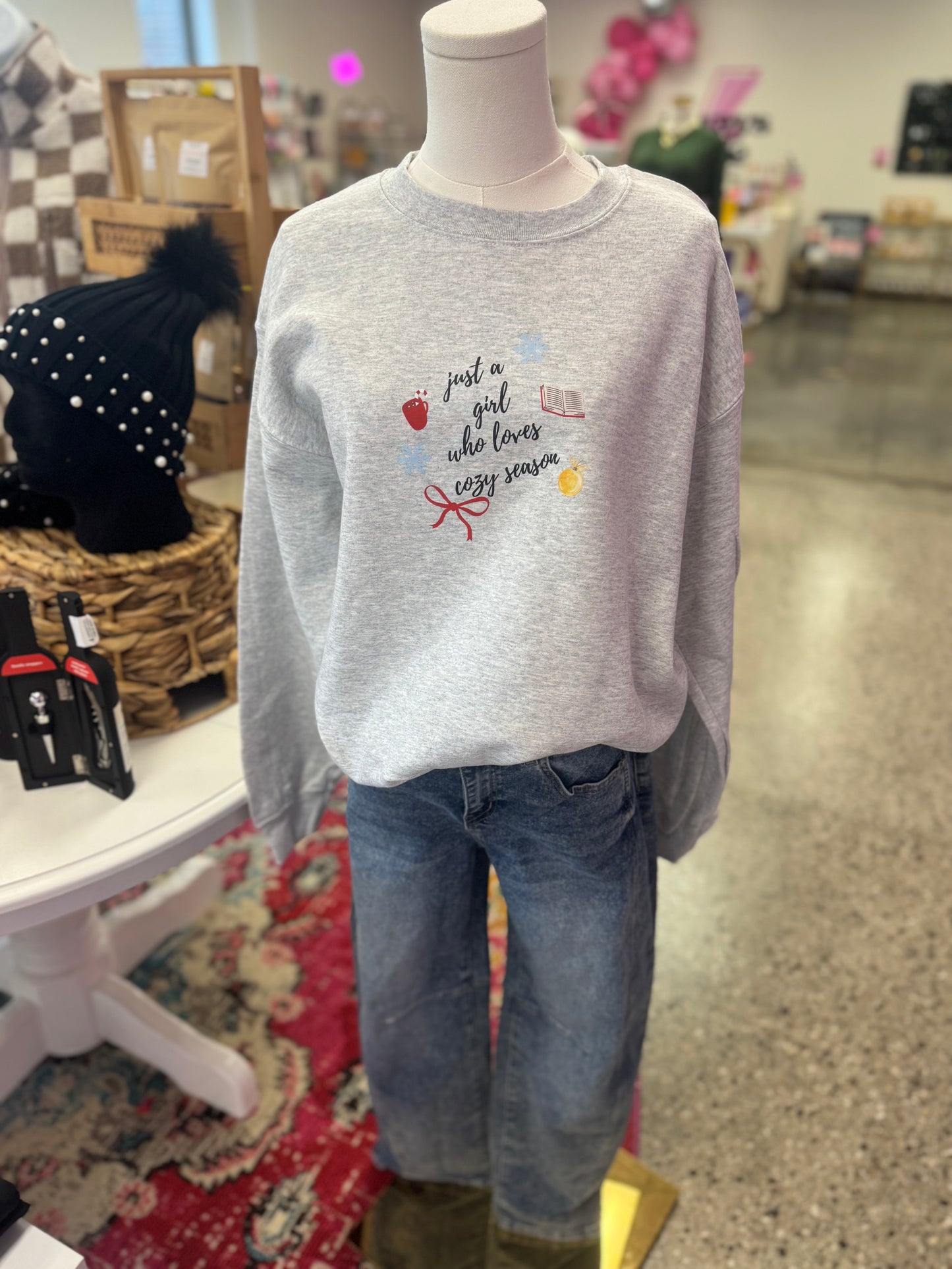 Just a Girl Who Loves Cozy Season Crewneck Sweatshirt