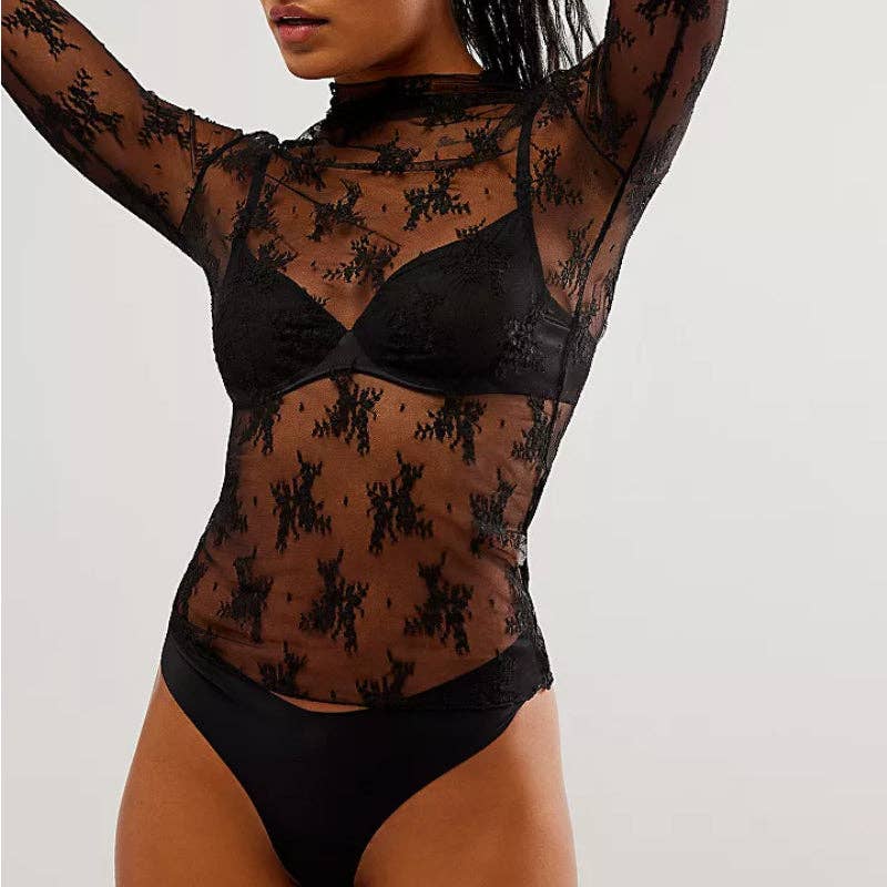 Floral Mesh Top