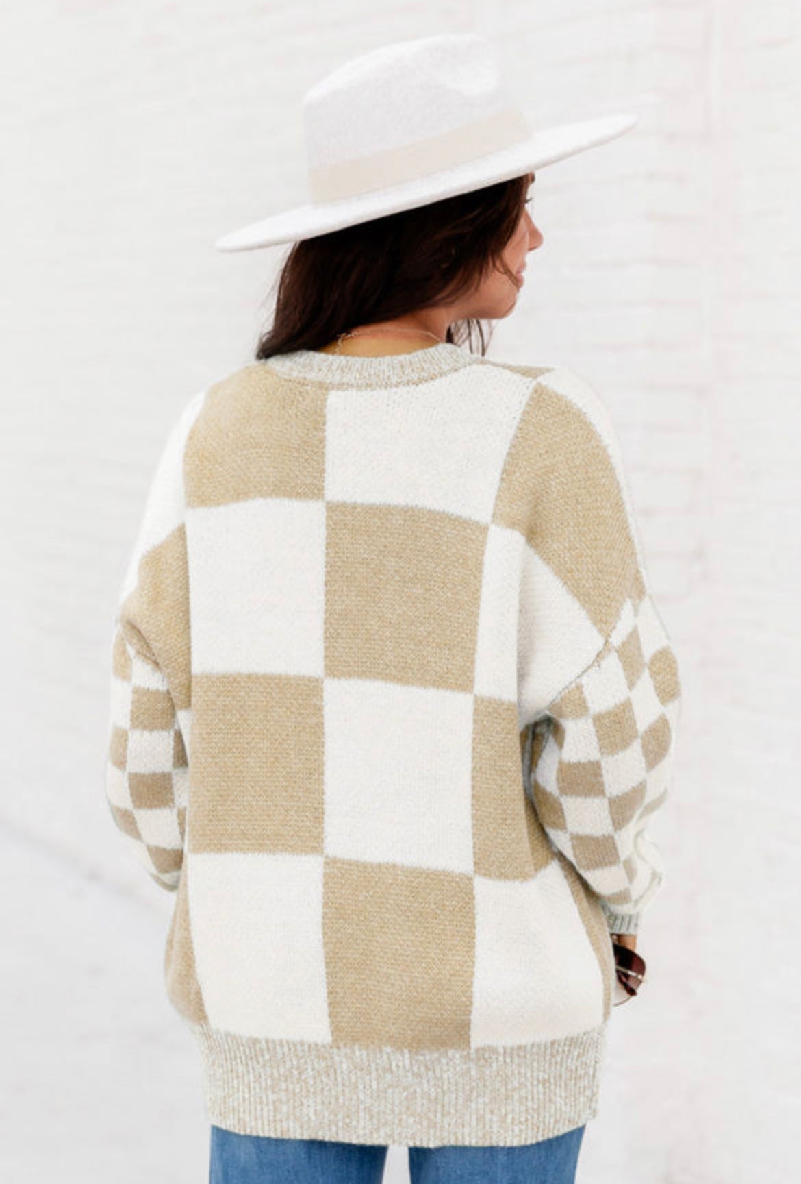 Checkered Oversized Sweater