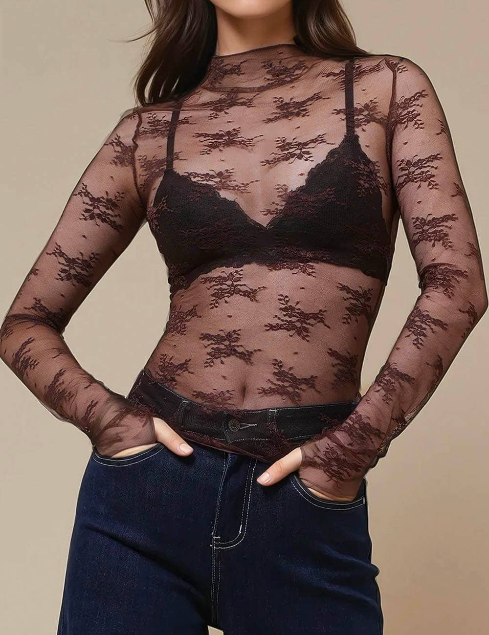 Floral Mesh Top
