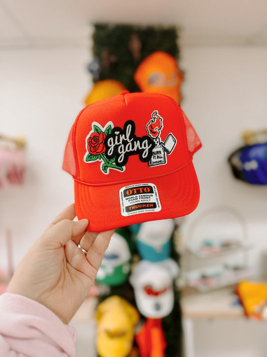 Girl Gang Red Trucker Hat