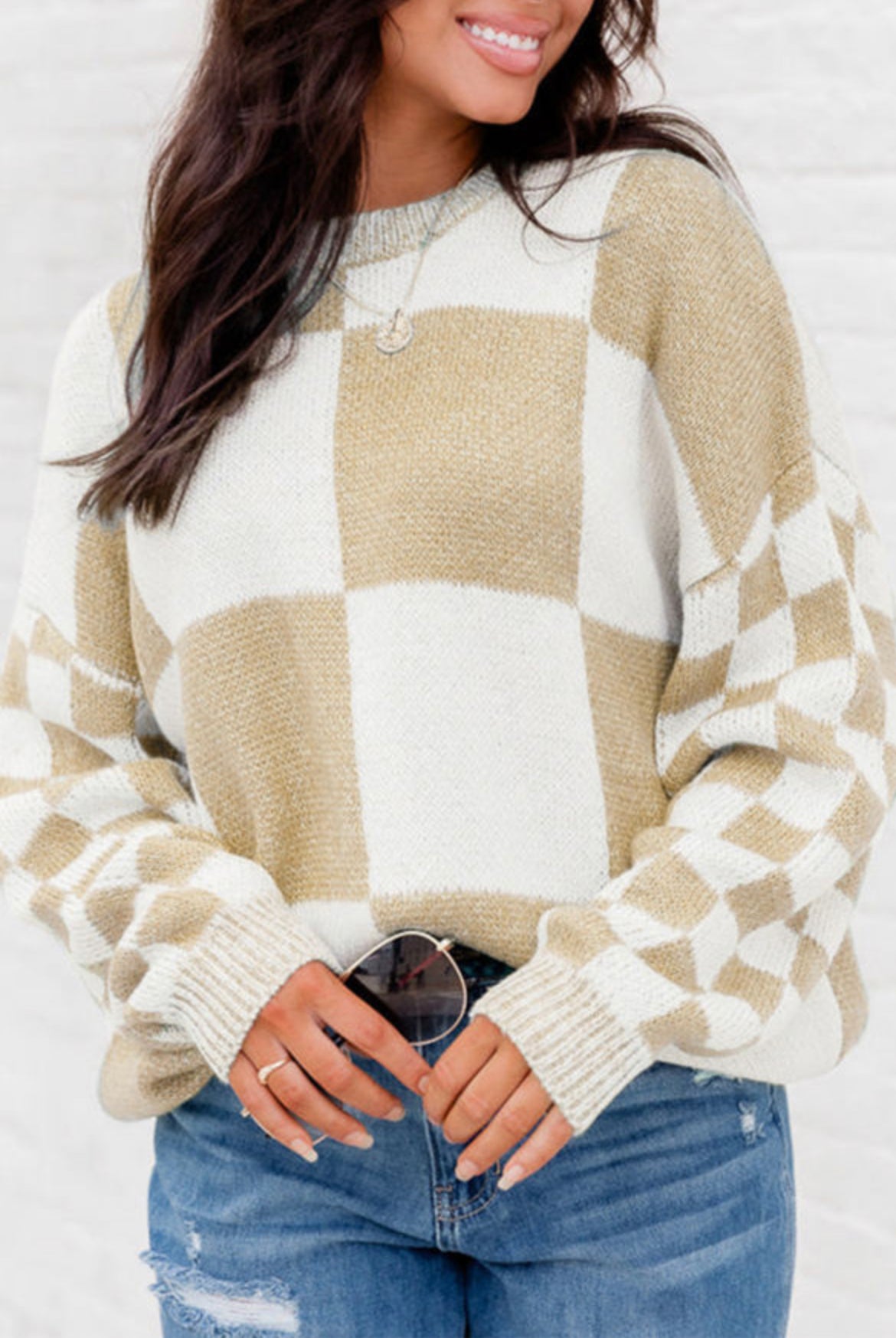 Checkered Oversized Sweater