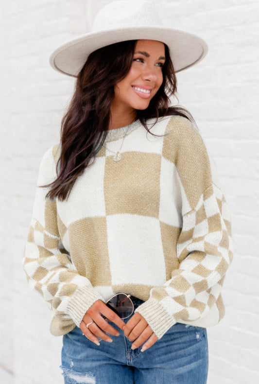 Checkered Oversized Sweater