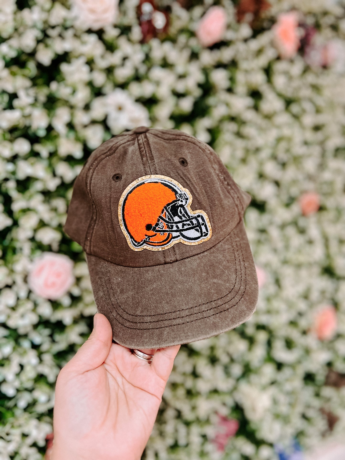 Orange Football Helmet Dad Hat