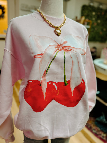 Cherry Hearts Crewneck Sweatshirt