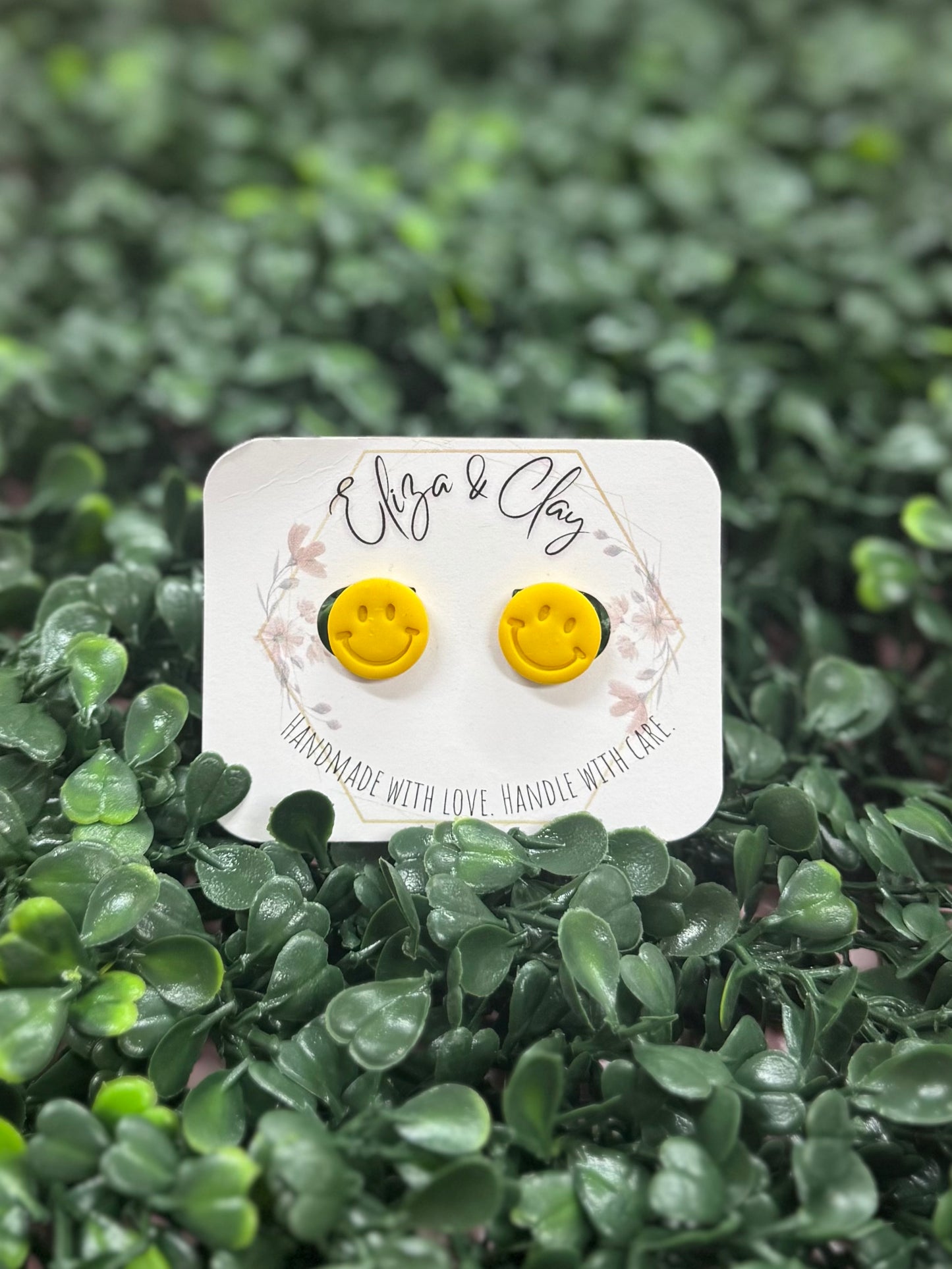 Happy Clay Earring Studs