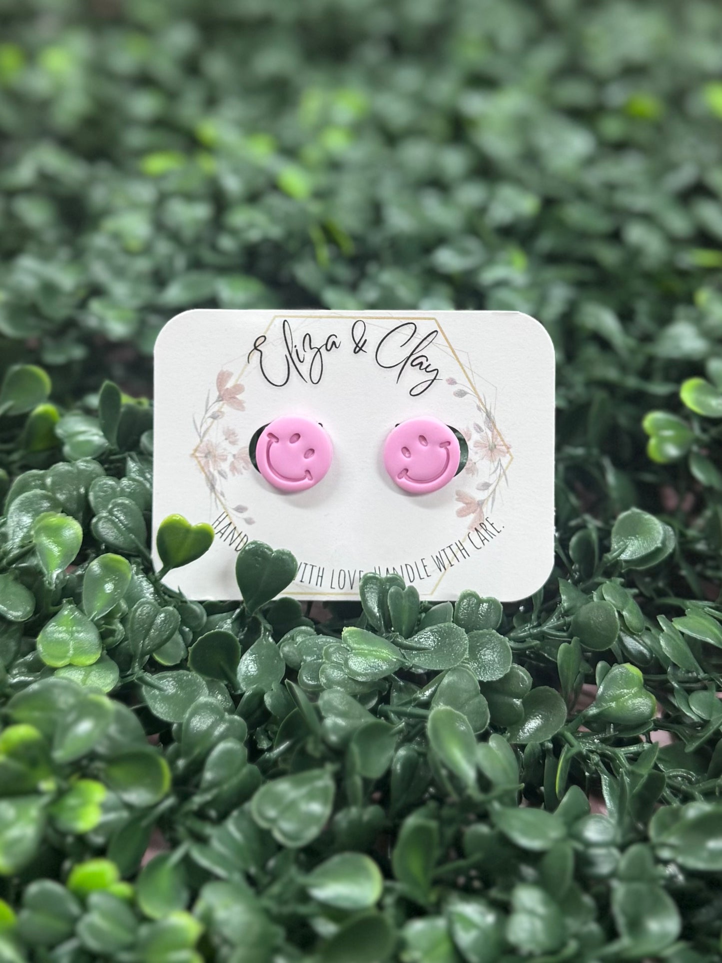 Happy Clay Earring Studs