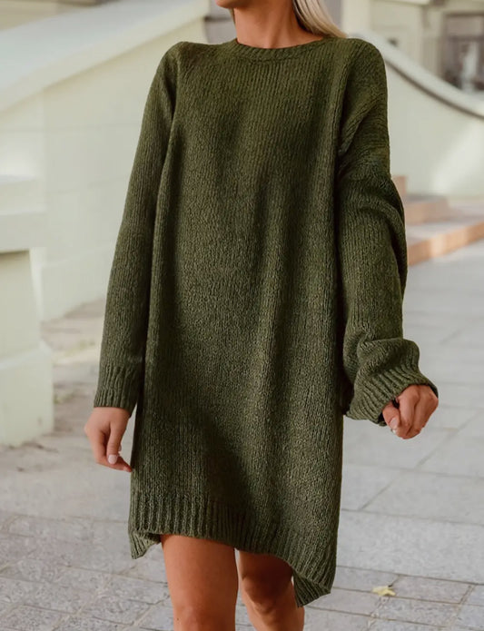 Deep Green Oversized Sweater Dress
