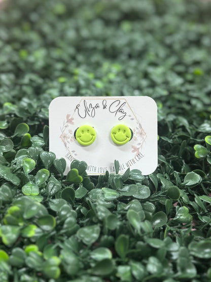 Happy Clay Earring Studs