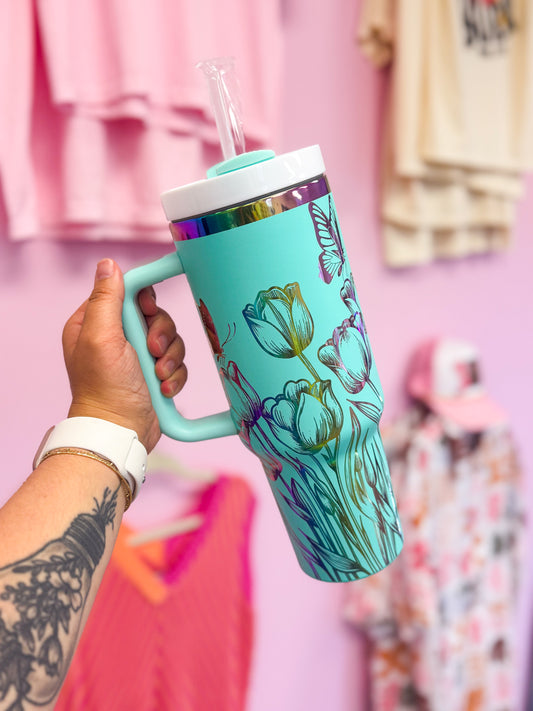 Tulips & Butterflies Tumbler 40 oz