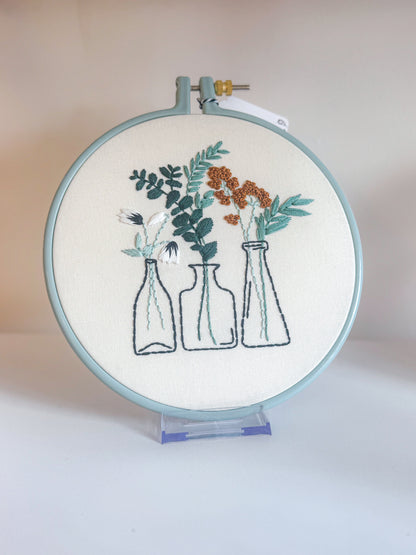 Floral Vases Embroidery Wall Art