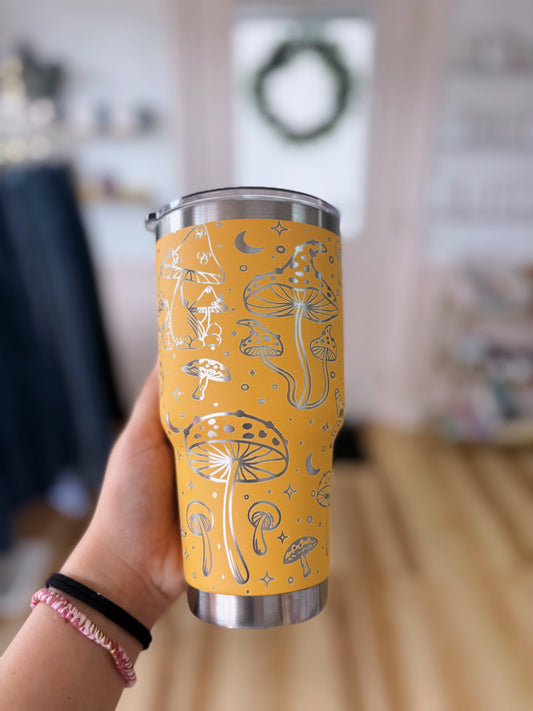 Mushrooms and Gnomes Tumbler 30 oz