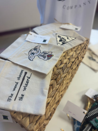 Wizard Themed Canvas Gift Pouches