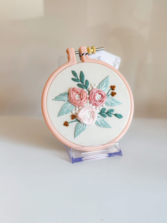 Pink & Mint Embroidery Wall Art
